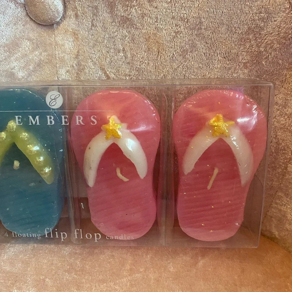 Floating Flip Flop Candles - Pink and Blue